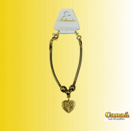 Pulseira folheada corao rvore da vida 