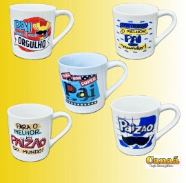 Caneca redonda porcelana Pai 210 ml,cada