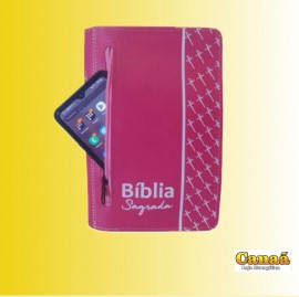 Capa de Bblia para ( Bblias de estudos grande ) com bolso ( cor rosa ) nmero 13 